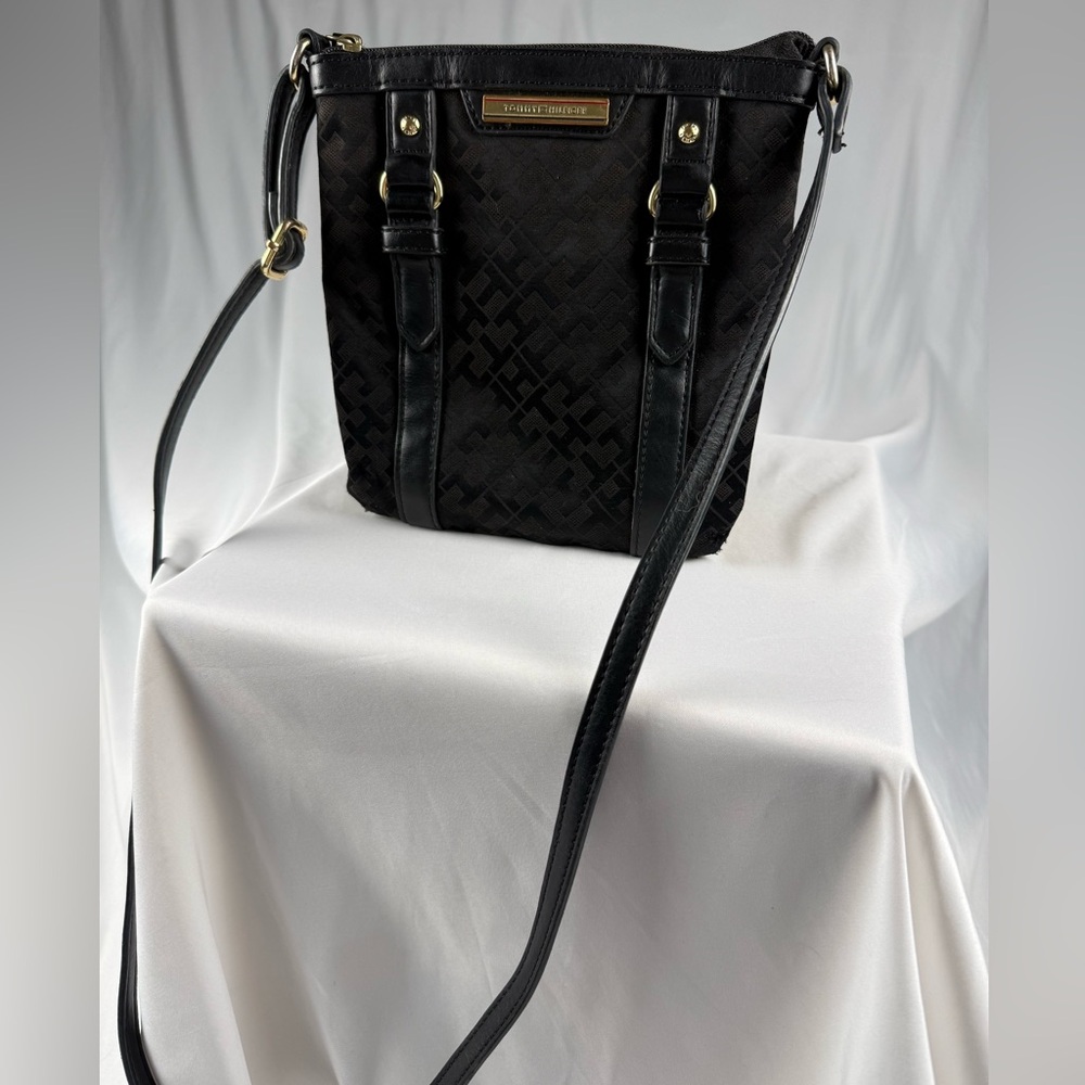 Tommy Hilfiger Black Patterned Crossbody Bag